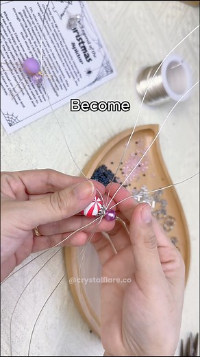 8.4K views · 106 reactions | This NEEDS to be said ️ Christmas spiders are ADORABLE and I will not be taking criticism at this time lol! Full tutorial on my YouTube (Crystal Flare) DIY Kit available on Etsy — link in bio ️ #suncatcher #diy #diyproject #tutorial #handmade #christmasdecor | Crystal Flare | Facebook