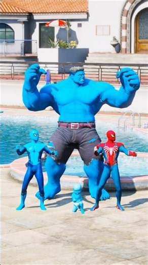SPIDER-MAN VS MINI BABY SPIDERMAN SUPERHEROES BATTLE #gta5 #shorts #spiderman #hulk