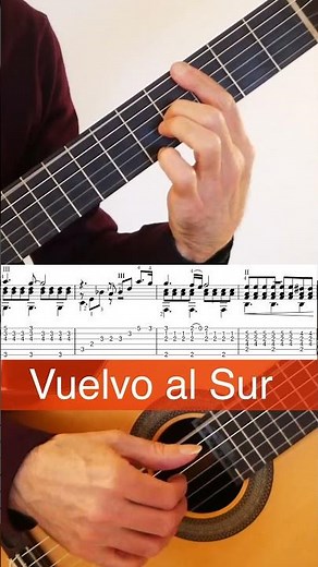 Vuelvo al sur (A. Piazzolla) Arrangement for Guitar with sheet and tab