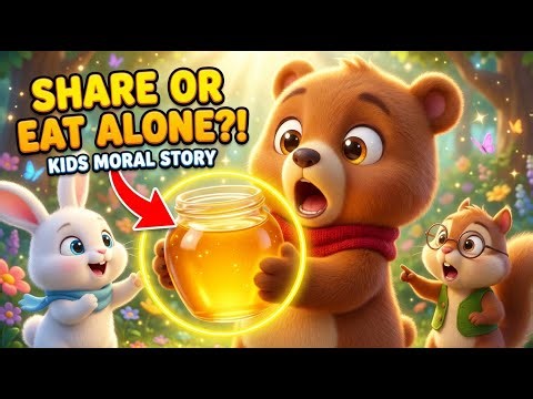 The Sharing Little Bear 🐻🍯 | Best Kids Moral Story About Sharing | Sharing Makes Us Happy!