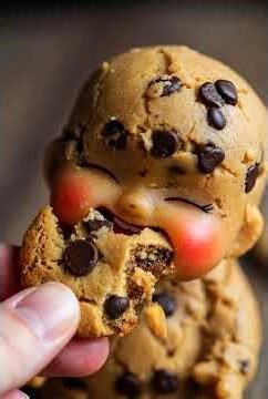 Cookie Baby 🍪👶Chocolate chip dough + rosy cheeks! Nibble nibble... cookie crumbs everywhere!