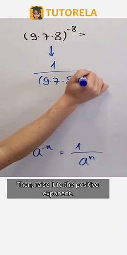 Mastering Negative Exponents: Solve (9×7×8)^(-8) #Math #ExponentsRules #PowerOfAProduct