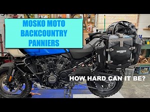 Mosko Moto Backcountry Panniers unboxing/Assembly/Install on HD Pan America