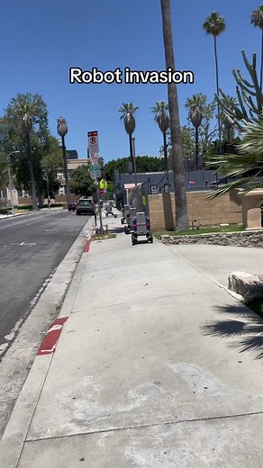 Hollywood is ground zero for food delivery robot invasion. Im on the frontlines fighting these invaders. #automation #robotics #hollywood #ai #robots #gigeconomy