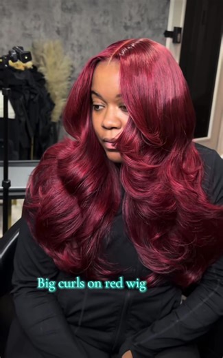 Tutorial: how to cut big curls on red quick weave #quickweavetutorial #wiginstall #wigtutorial