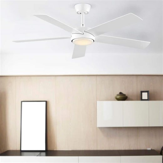 Reviews for Hampton Bay Benning 52 in. Indoor Matte White Downrod Mount Ceiling Fan with Adjustable White Light LED and Remote Control Included | Pg 4 - The Home Depot