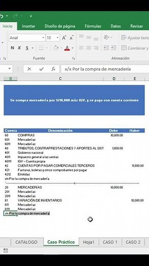 ASIENTO CONTABLE COMPRA DE MERCADERÍA