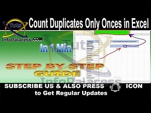 How to count Duplicate values only Once / How to Count Unique Values only in Excel