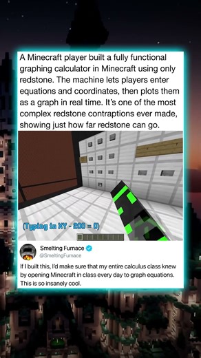 A Minecraft player built a fully functional graphing calculator in Minecraft using only redstone.