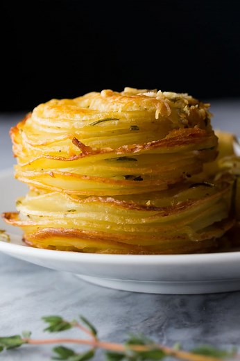 Herb and Garlic Potato Stacks