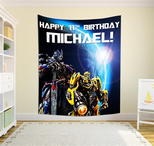 Transformers Birthday Banner, Personalized Party Backdrop Decoration, Transformers Birthday Background SKSD37 - Etsy