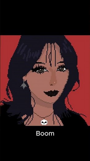 Dark-Eyed Girl 💔 | Cute Pixel Art Animation(Boom Boom by Cheb Nacer lyrics representation)