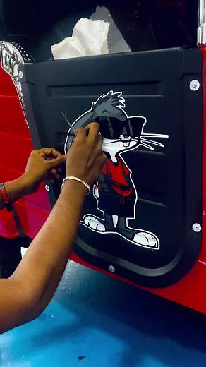 Bugs Bunny ❤️3Wheel door sticker signcut ✅#imstickers #immodification #fypage #fyp #viralvideo #vnvideoeditor