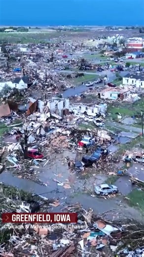 Drone footage from Greenfield, Iowa shows the damage after an alleged Tornado leveled the community | NBC Nightly News with Tom Llamas