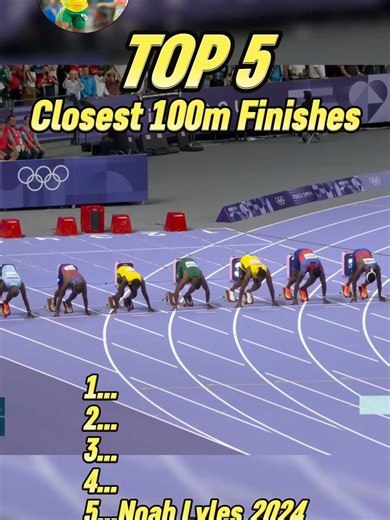 Top 5 CLOSEST 100M FINISHES EVER Ever in Sprinting History | 100m Sprint