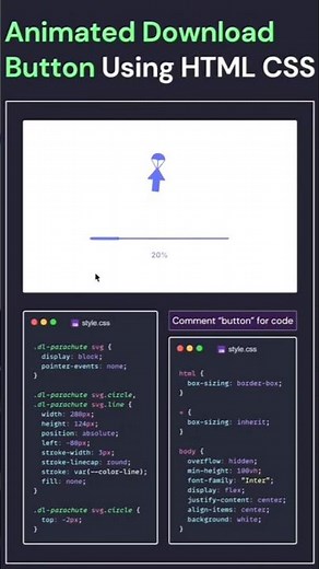 🔥Animated Download Button using HTML CSS & JavaScript #coding