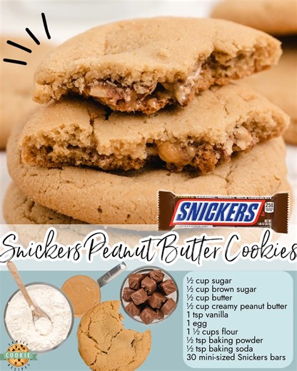 13K views · 71 reactions | OMG I've got to make these SNICKERS PEANUT BUTTER COOKIES again ~ https://familycookierecipes.com/snickers-peanut-butter-cookies/ | Family Cookie Recipes | Facebook