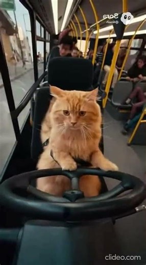 The cat drives the bus 🐱🚍 #animallife #foryou #funny