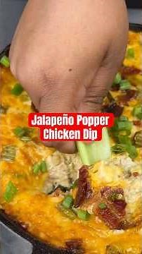 Jalapeño Popper Chicken Dip #foodie #homecooking #chickenrecipe #jalapenopoppers