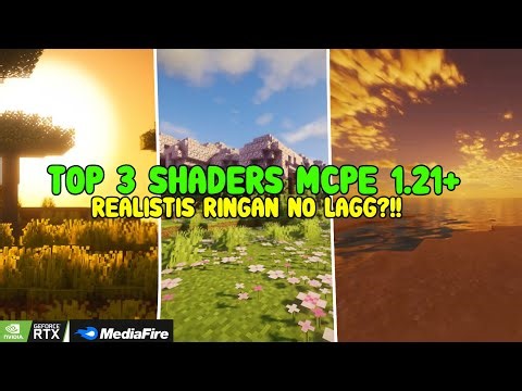 Best 3 Shaders Mcpe Realistis 1.21+ Ringan No Lag Survival Mantap #mcpeshaders #minecraftrealistic