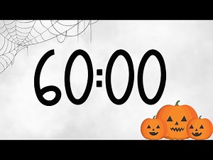 60 Minute Cute Halloween Pumpkin Timer (Spooky Synth Tones at End)