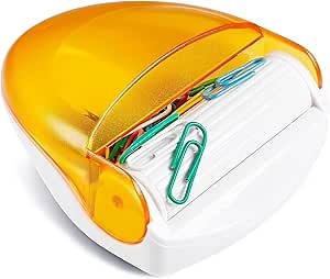 Magnetic Paper Clip Holder for Desk (Orange, Paperclips Holder)