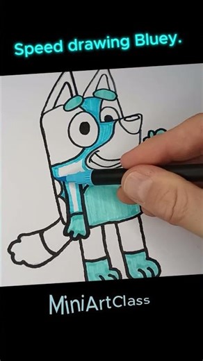 How to draw Bluey.