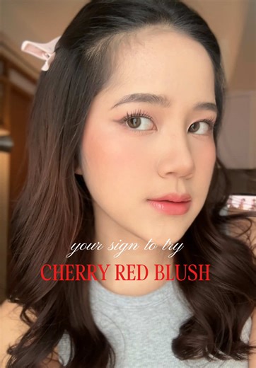 Iseng nyobain blush on merah soalnya katanya victoria secret’s angel pakenya blush merah kayak gini 🍒 #blushon #redblush #blush #blushtrend #blushhack