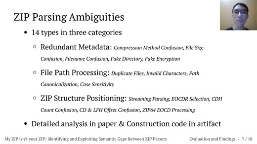 USENIX Security '25 - My ZIP isn't your ZIP： Identifying and Exploiting Semantic