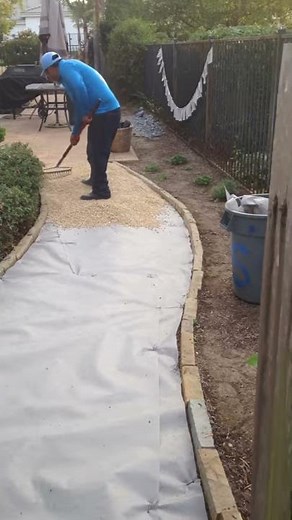 Gravel Walkway Landscape Installation In Santa Barbara, CA.