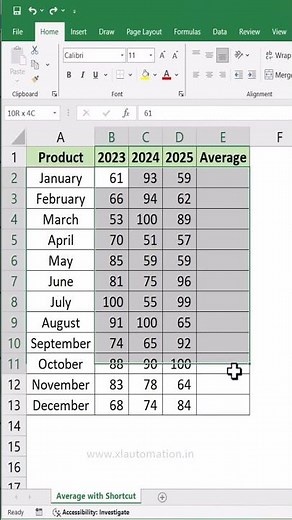 Excel Shortcut That Beats Average Every Time #excel #excelforbeginners #exceltips #office