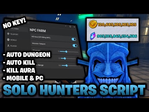 Solo Hunters Script *NO KEY* 🔑 – Auto Dungeon, Kill Aura & More! (Mobile & PC)