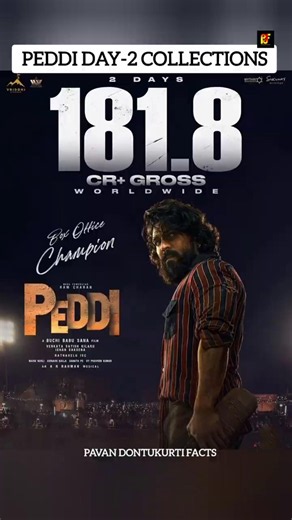 👉 Peddi Movie Day-2 Collections 🔥 #shorts
