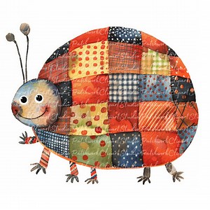 10 Ladybugs Clipart Bundle, PNG & JPG, Printable Patchwork Ladybug, Illustrations, Digital Download, Scrapbook Crafting, Quilt Image - Etsy