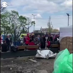 Angelina Jolie, actor and Special Envoy for the UN Refugee Agency, visited the Ukrainian city of Lviv on Saturday, April 30, where she spoke to refugees at the city’s main train station. | CBS News