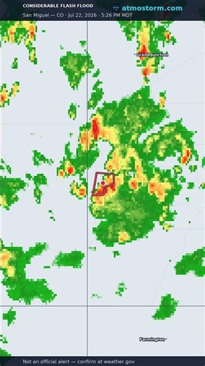 🌊 Considerable Flash Flood Warning — San Miguel, CO