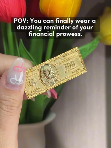 Incredible Hundred Dollar Bill Money Ring: A Two Finger Symbol of Wealth