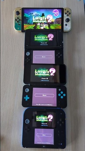 Luigi's Mansion 2- Nintendo Switch OLED vs 3DS XL vs New 2DS XL vs 2DS Speed Comparison