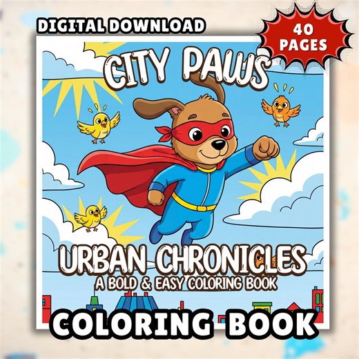 Printable Cute Dog Coloring Pages for Kids, Bold and Easy Aesthetic Coloring Book, Cozy Hygge Activity for Toddlers,40 Pages - Etsy