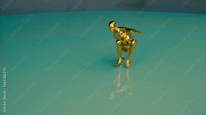 Abstract human form performs a dance then deflates onto the floor