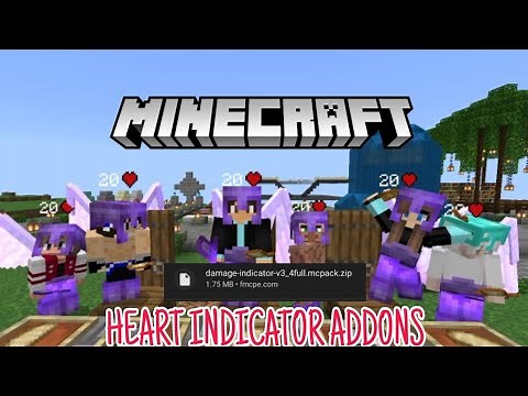 HEART AND DAMAGE INDICATOR ADDONS MINECRAFT BEDROCK (TUTORIAL)
