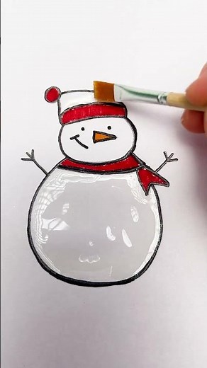 Let's Color a Snowman! ☃️✨ #kidslearning #artwork