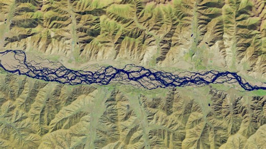 Shapeshifting 'braided river' in Tibet is the highest in the world, and is becoming increasingly unstable — Earth from space