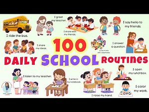 100 Daily Routine in School English Sentences | English Vocabulary for Beginners, Toddlers and Kids