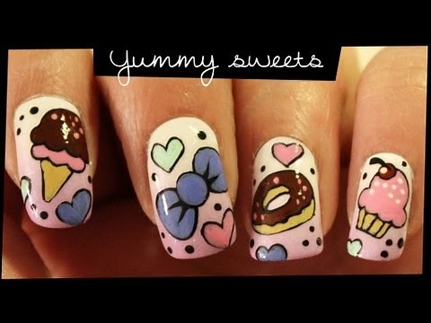 Yummy Sweets Nail Art Tutorial // Pastel Candy Nail Art