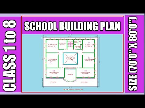 Architectural School Building plan for Class 1 to 8 (70'0"x80'0")|Auto cad School Building plan|