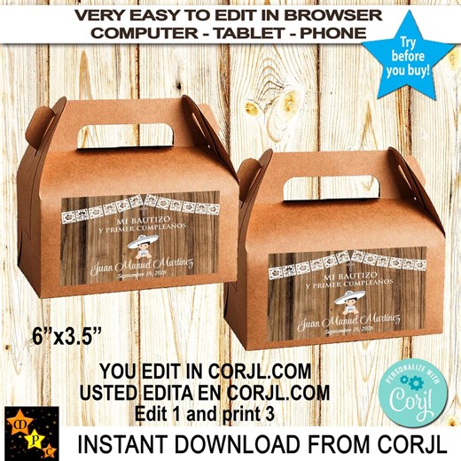 Mexican Theme Baptism Gable Box Labels, Silver Charro Candy Box (digital Download) - Etsy