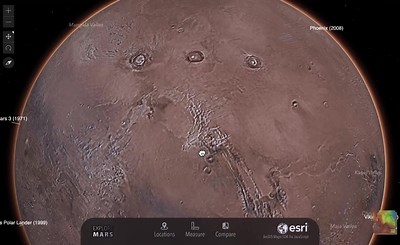 Explore Mars with Mars 3D web app
