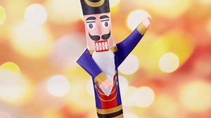 Poen Christmas Funny Gift Mini Inflatable Man Waving Desktop Christmas Tube Man Wacky Waving Inflatable Tube Guy with Blower for Xmas Table Indoor Winter Gifts Birthday Party(Nutcracker Style)
