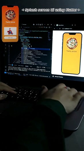 simple Splash screen UI using Flutter 🧡 #flutter #quran #حاسبات #programming #engineer #coding